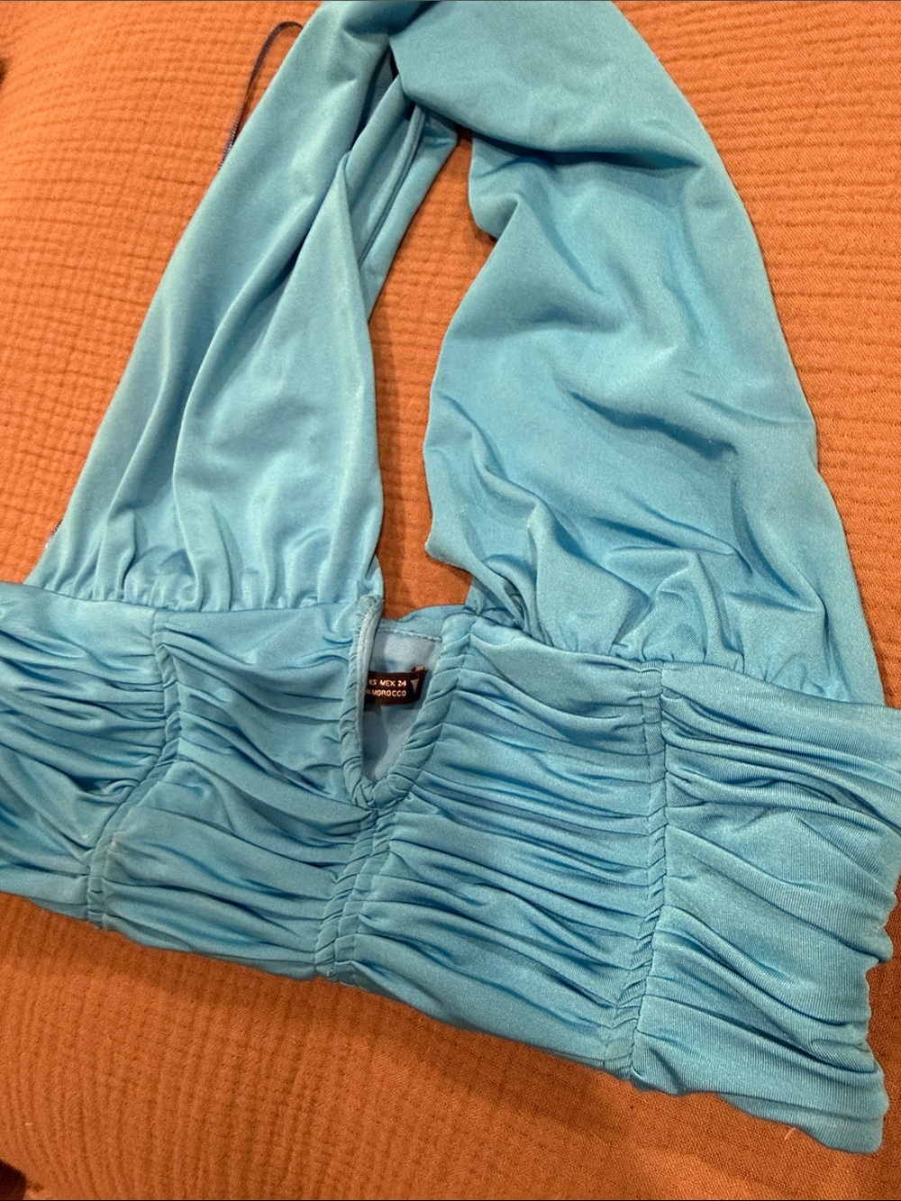 Blue Ruched Halter Top - Zara - Picture 2 of 5